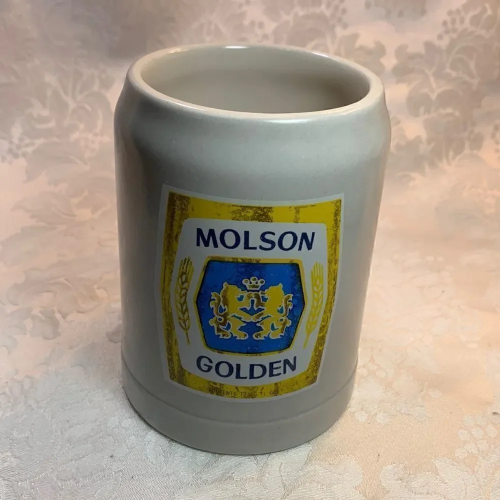 Molson Golden  Ceramic Beer Tankard Stein Pint Mug Home Bar Canadian Accessories